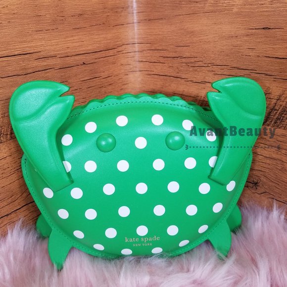 NWT Kate Spade Shelly Crab Novelty Crossbody Green White Polka Dots Purse - Picture 2 of 5
